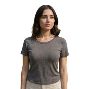 Bozzolo Ribbed Knit Y2K Baby Tee Crop Top
